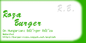 roza burger business card